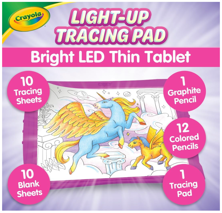 LIGHT UP TRACING PAD - Crayola Tracing Lightbox For Kids Pink & Blue