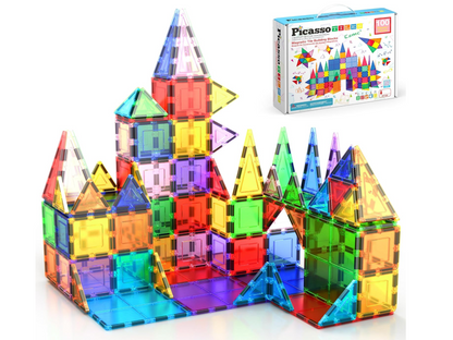 MAGNETIC 3D BUILDING TILES - PicassoTiles 100 Piece Set